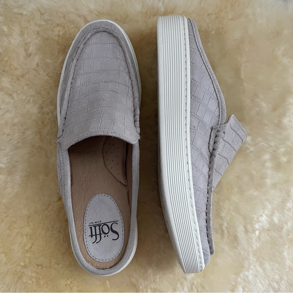 Sofft gray leather mules for women size 7.5